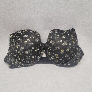 Victoria's Secret Pink Wear Everywhere Black /Yellow Floral Push-Up Bra Size 38D
